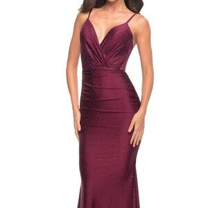 La Femme 30589SC Prom Dress Dark Berry size 6